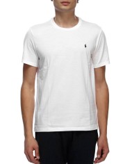 t-shirt bianca da uomo con logo ricamato sul petto | RALPH LAUREN