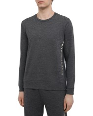 felpa antracite senza cappuccio uomo con logo verticale | RALPH LAUREN