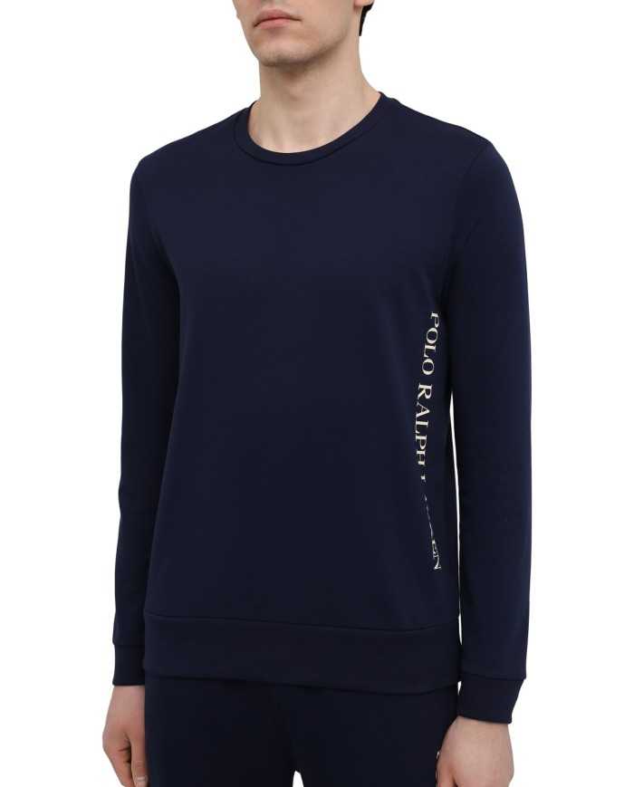 felpa blu senza cappuccio da uomo con logo verticale | RALPH LAUREN felpa blu senza cappuccio da uomo con logo verticale | RALPH LAUREN