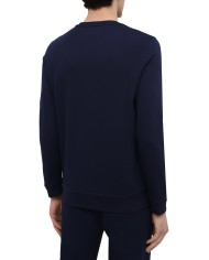 felpa blu senza cappuccio da uomo con logo verticale | RALPH LAUREN