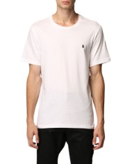 t-shirt bianca da uomo con logo stampato in piccolo | RALPH LAUREN