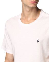 t-shirt bianca da uomo con logo stampato in piccolo | RALPH LAUREN