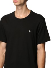 t-shirt nero da uomo con logo stampato in piccolo | RALPH LAUREN