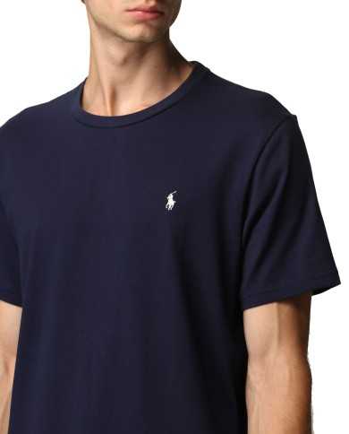 t-shirt navy da uomo con logo ricamato in contrasto | RALPH LAUREN t-shirt navy da uomo con logo ricamato in contrasto | RALPH LAUREN