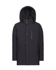 MUSEUM Giacca Uomo Crossover Cappotto Cappuccio Impermeabile Nero B... MUSEUM Giacca Uomo Crossover Cappotto Cappuccio Impermeabile Nero B...