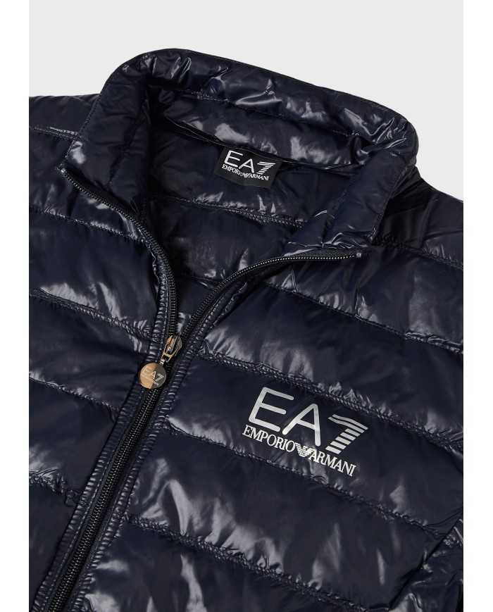 Piumino blu notte da uomo con logo stampato | EA7 Piumino blu notte da uomo con logo stampato | EA7