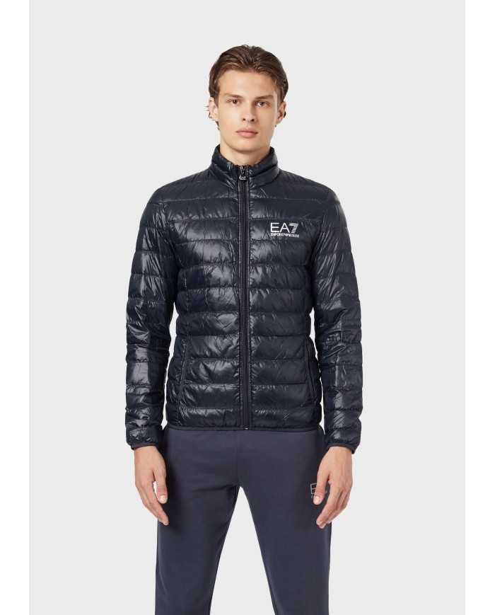 Piumino blu notte da uomo con logo stampato | EA7 Piumino blu notte da uomo con logo stampato | EA7