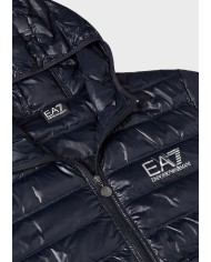 EA7 Armani Piumino Uomo 8NPB02 PN29Z A-TI Cappuccio Nero Blu Indaco...