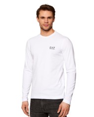 t-shirt bianca da uomo con logo stampato sul petto | EA7 t-shirt bianca da uomo con logo stampato sul petto | EA7