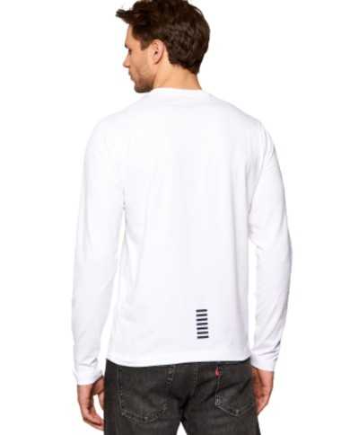 t-shirt bianca da uomo con logo stampato sul petto | EA7 t-shirt bianca da uomo con logo stampato sul petto | EA7