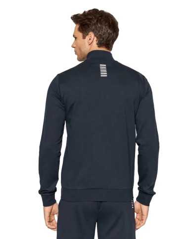 tuta blu notte da uomo con felpa e pantalone con stampa logata | EA7 tuta blu notte da uomo con felpa e pantalone con stampa logata | EA7