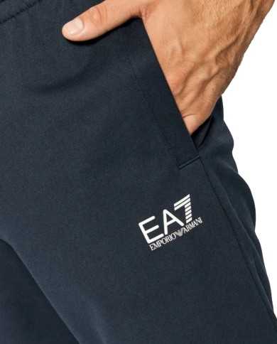 tuta blu notte da uomo con felpa e pantalone con stampa logata | EA7 tuta blu notte da uomo con felpa e pantalone con stampa logata | EA7