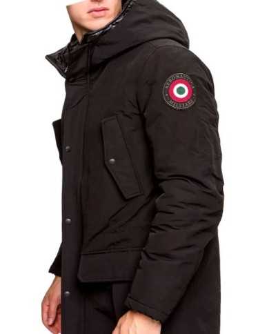 AERONAUTICA MILITARE Giubbotto AB1775 A-TI Giacca Cappuccio Nero Ve...