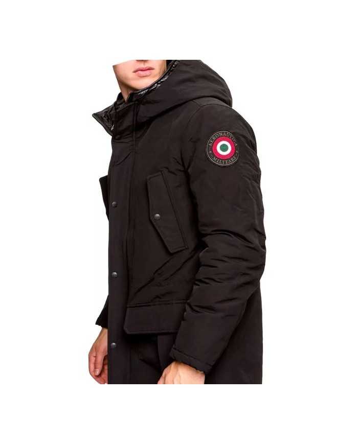 AERONAUTICA MILITARE Giubbotto AB1775 A-TI Giacca Cappuccio Nero Ve... AERONAUTICA MILITARE Giubbotto AB1775 A-TI Giacca Cappuccio Nero Ve...