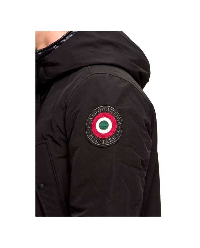 AERONAUTICA MILITARE Giubbotto AB1775 A-TI Giacca Cappuccio Nero Ve...