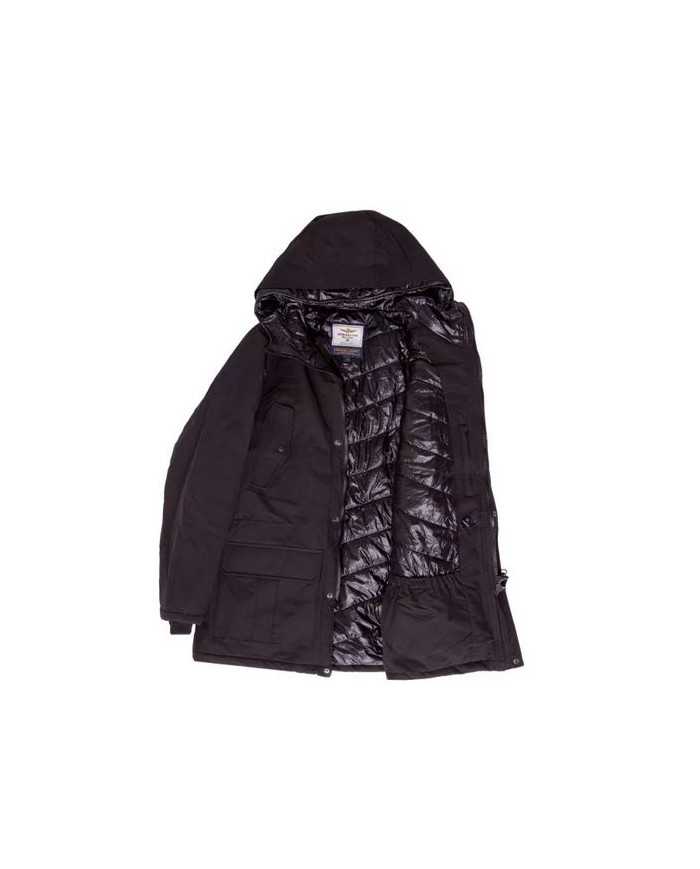 AERONAUTICA MILITARE Giubbotto AB1775 A-TI Giacca Cappuccio Nero Ve...