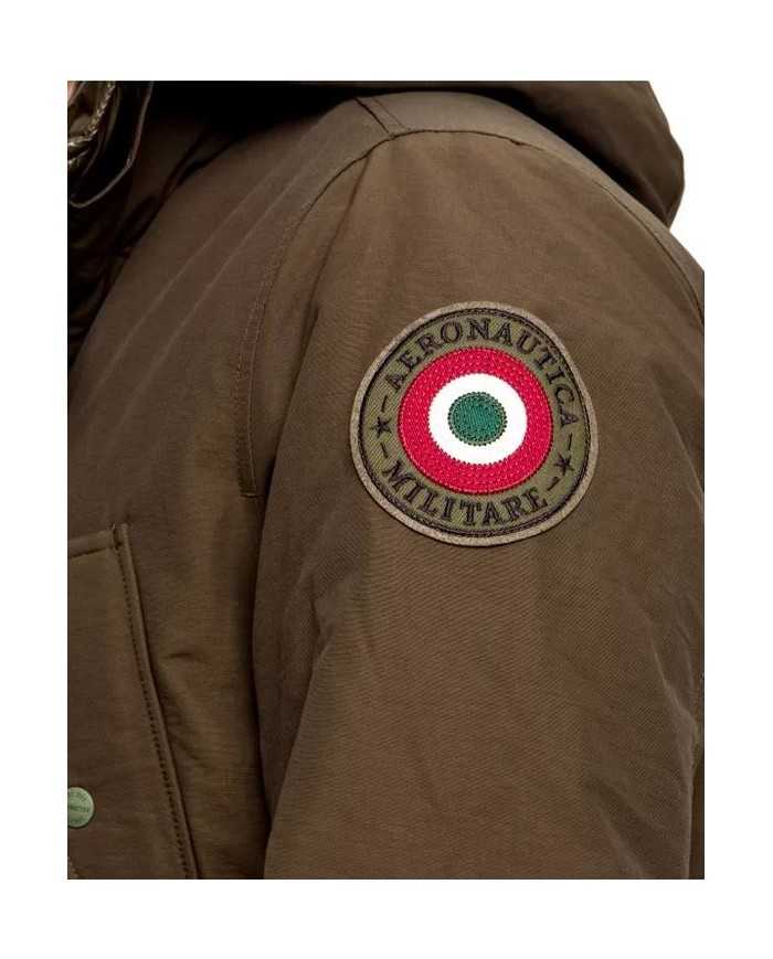 AERONAUTICA MILITARE Giubbotto AB1775 A-TI Giacca Cappuccio Nero Ve...