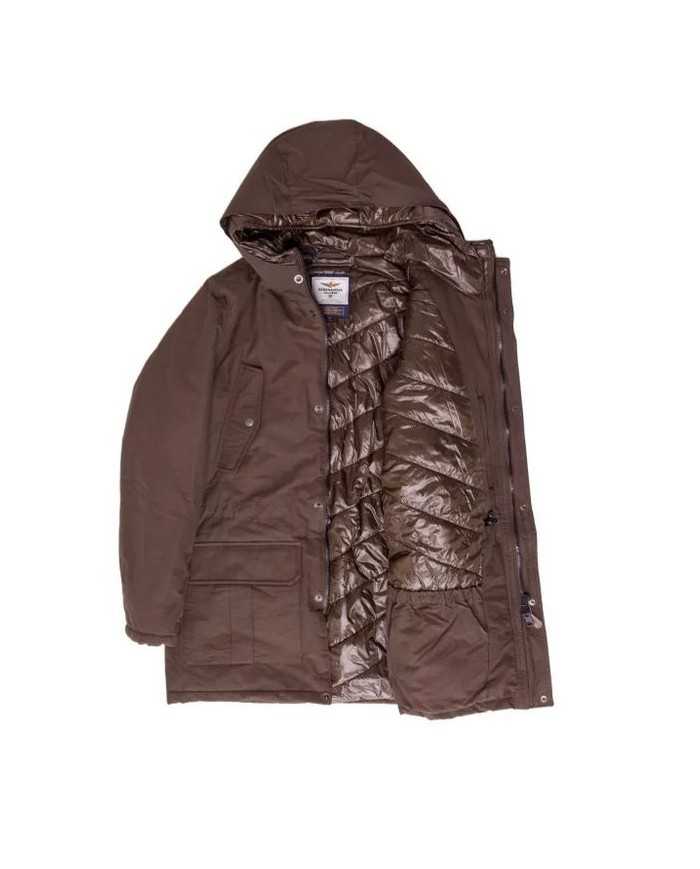 AERONAUTICA MILITARE Giubbotto AB1775 A-TI Giacca Cappuccio Nero Ve...