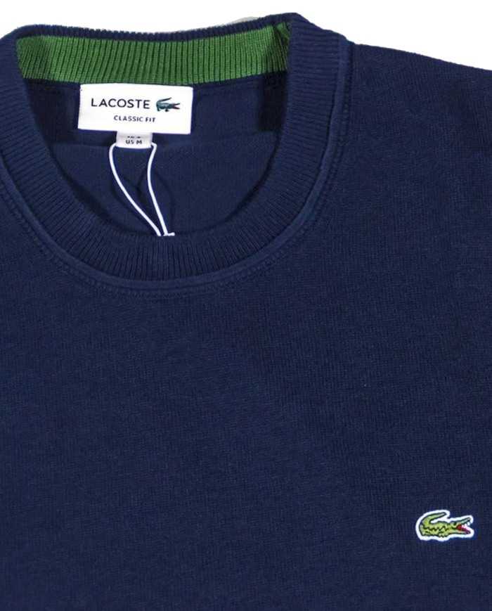 maglia blue marine da uomo con coccodrillo ricamato | LACOSTE