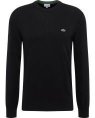 maglia nero da uomo con coccodrillo ricamato sul petto | LACOSTE
