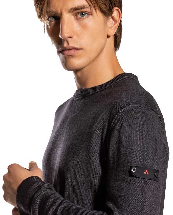 maglia grigio piombo da uomo con inserti e fascetta | PEUTEREY maglia grigio piombo da uomo con inserti e fascetta | PEUTEREY