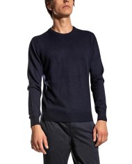 pullover slim blue grafite da uomo con bordi a magline | PEUTEREY pullover slim blue grafite da uomo con bordi a magline | PEUTEREY