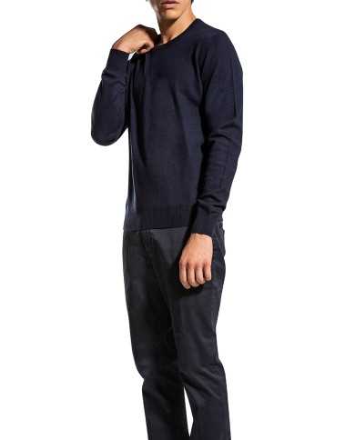 pullover slim blue grafite da uomo con bordi a magline | PEUTEREY pullover slim blue grafite da uomo con bordi a magline | PEUTEREY