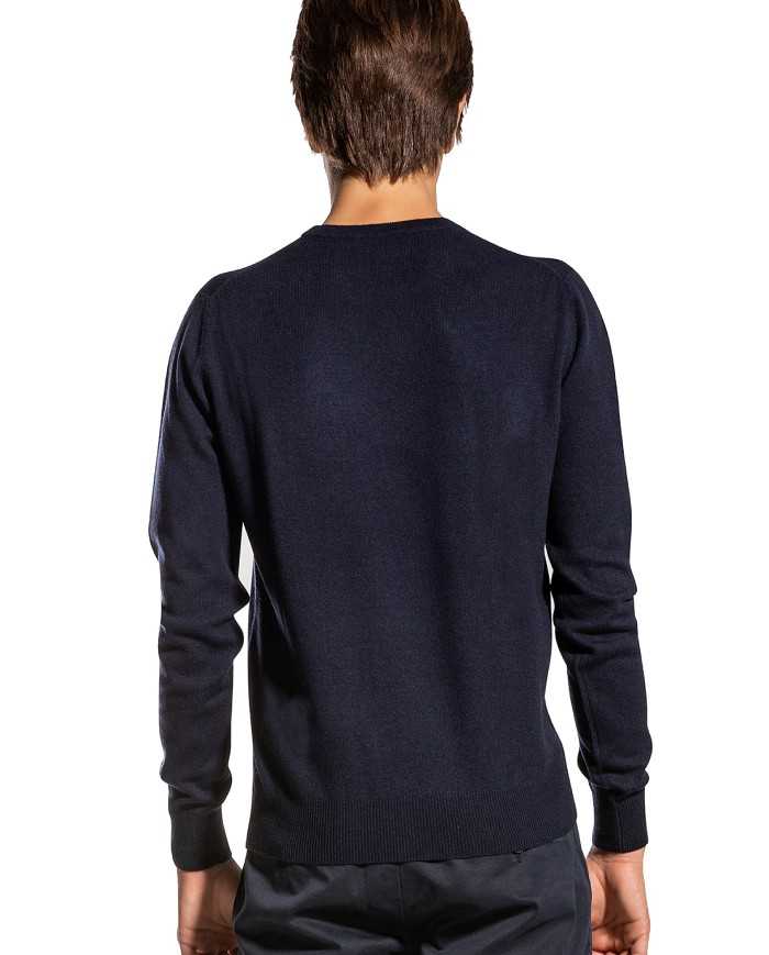 pullover slim blue grafite da uomo con bordi a magline | PEUTEREY pullover slim blue grafite da uomo con bordi a magline | PEUTEREY