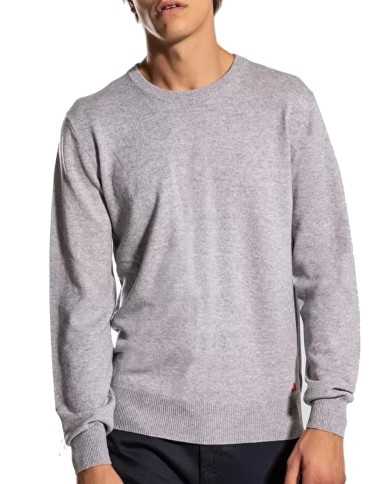 pullover slim grigio media da uomo con bordi a magline | PEUTEREY pullover slim grigio media da uomo con bordi a magline | PEUTEREY
