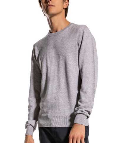 pullover slim grigio media da uomo con bordi a magline | PEUTEREY pullover slim grigio media da uomo con bordi a magline | PEUTEREY