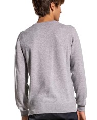 pullover slim grigio media da uomo con bordi a magline | PEUTEREY pullover slim grigio media da uomo con bordi a magline | PEUTEREY