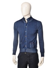 cardigan jeans da uomo con fondo lavorato a costine | BOB cardigan jeans da uomo con fondo lavorato a costine | BOB