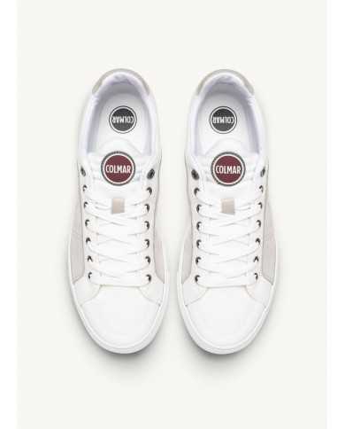 sneakers white da uomo con dettagli forati e linguetta logata | COLMAR