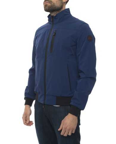 MUSEUM Giacca Uomo Bright Impermeabile Termosaldato Tasche Blu P-TI...