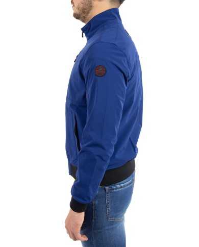 MUSEUM Giacca Uomo Bright Impermeabile Termosaldato Tasche Blu P-TI...