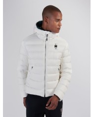 piumino bianco/verde mare da uomo con patch e passante logata | BLAUER