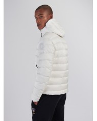 piumino bianco/verde mare da uomo con patch e passante logata | BLAUER