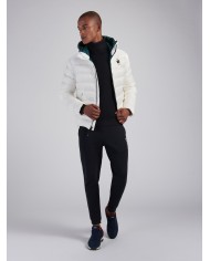 piumino bianco/verde mare da uomo con patch e passante logata | BLAUER