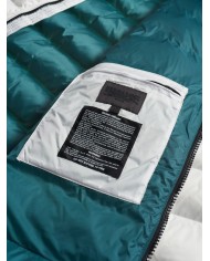 piumino bianco/verde mare da uomo con patch e passante logata | BLAUER