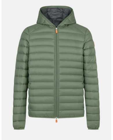 piumino time green da uomo impermeabile con logo | SAVE THE DUCK piumino time green da uomo impermeabile con logo | SAVE THE DUCK