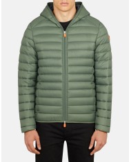 piumino time green da uomo impermeabile con logo | SAVE THE DUCK piumino time green da uomo impermeabile con logo | SAVE THE DUCK