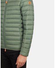 piumino time green da uomo impermeabile con logo | SAVE THE DUCK piumino time green da uomo impermeabile con logo | SAVE THE DUCK