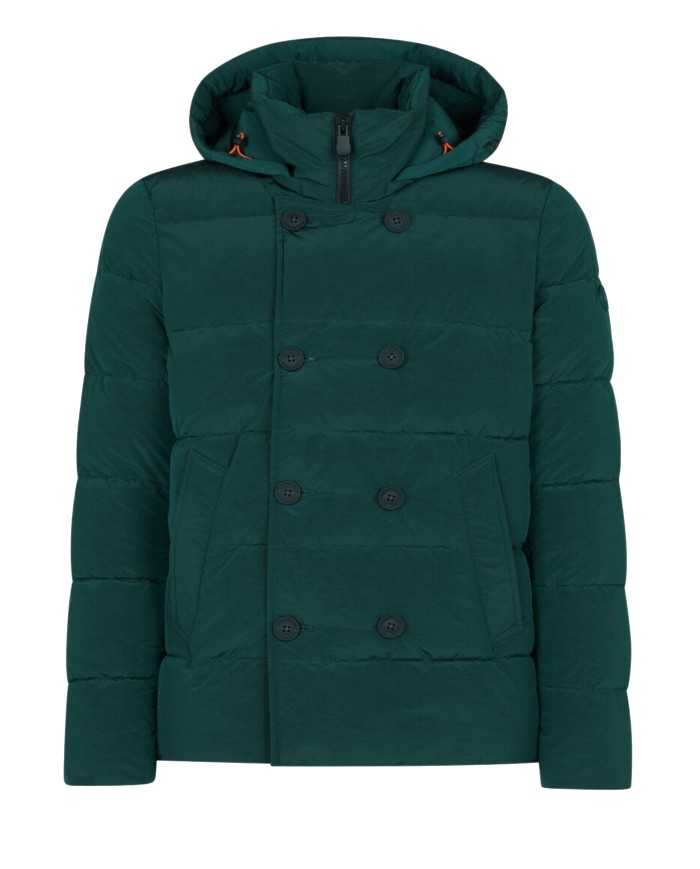 piumino alpine green da uomo con effetto stropicciato | SAVE THE DUCK