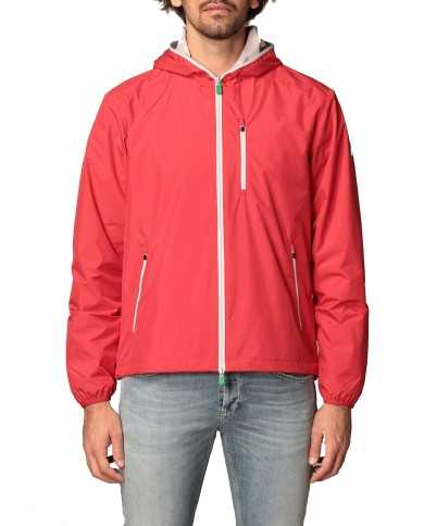 k-way flame red da uomo con logo gommato su manica | SAVE THE DUCK