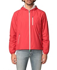 k-way flame red da uomo con logo gommato su manica | SAVE THE DUCK k-way flame red da uomo con logo gommato su manica | SAVE THE DUCK