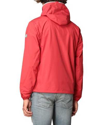 k-way flame red da uomo con logo gommato su manica | SAVE THE DUCK