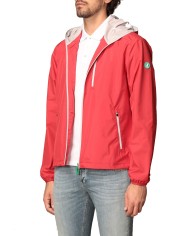 k-way flame red da uomo con logo gommato su manica | SAVE THE DUCK k-way flame red da uomo con logo gommato su manica | SAVE THE DUCK