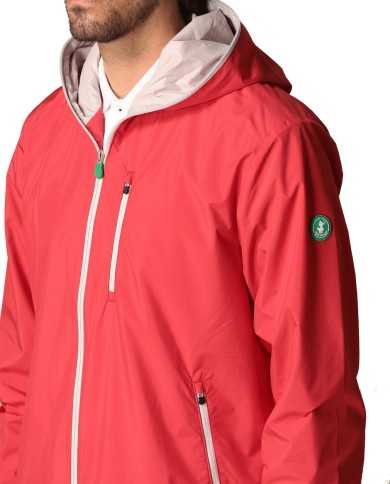 k-way flame red da uomo con logo gommato su manica | SAVE THE DUCK