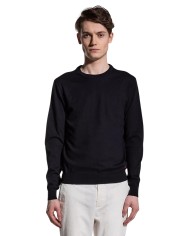 maglia blu grafite da uomo con logo ricamato in fondo | PEUTEREY maglia blu grafite da uomo con logo ricamato in fondo | PEUTEREY