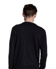 maglia blu grafite da uomo con logo ricamato in fondo | PEUTEREY maglia blu grafite da uomo con logo ricamato in fondo | PEUTEREY